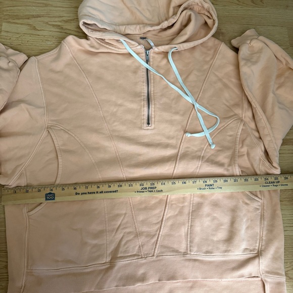 Free People oversized High Road Pullover size Small quarter-zip hoodie pink - Picture 9 of 9